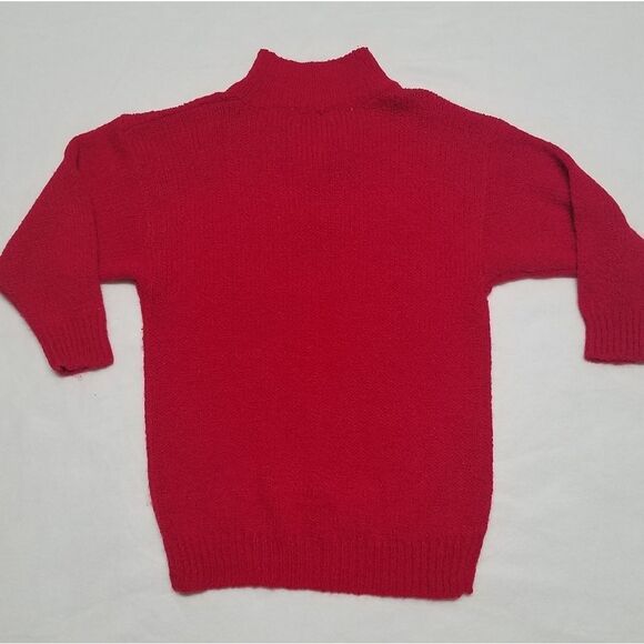 VINTAGE 70s Bristol Court Red Knit Ribbed Sweater - Picture 8 of 10